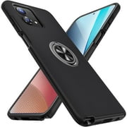 Designed for Motorola G Play 2024 Heavy Duty Case with Built-in Kickstand, Dual Layer Protection with Rotating Holder Ring, Sturdy Case for Motorola G Play 2024, Black